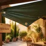 toile pergola etanche 640g verte sur terrasse