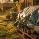 bache anti uv epaisse sur bois au jardin