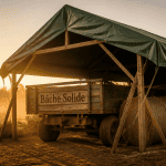 bache solide sur chantier agricole