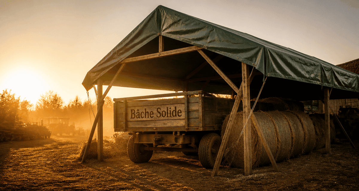 bache solide sur chantier agricole