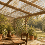 bache transparente sur terrasse en bois
