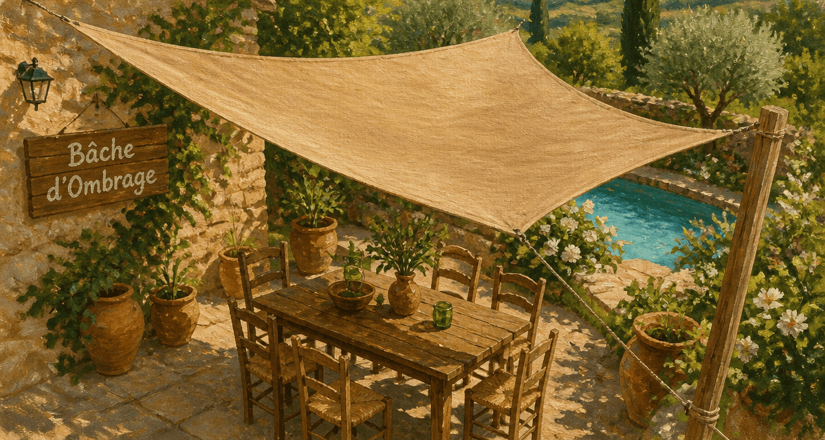 baches ombrage terrasse rustique