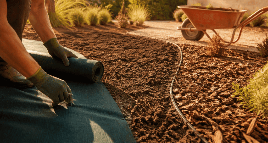 comment poser de la toile de paillage sur terre jardin