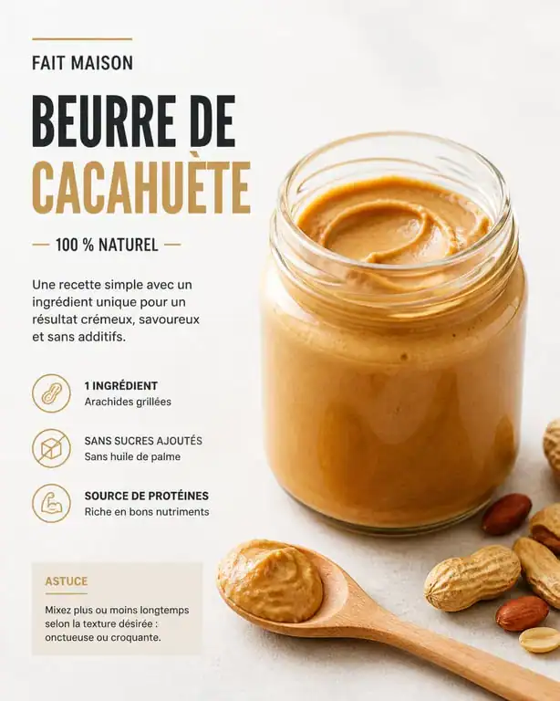 Beurre de cacahuète maison dans un pot en verre