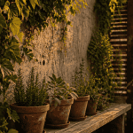 idee pour cacher un mur exterieur avec plantes et claustra