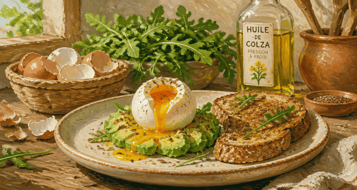 Omega 3 dans les oeufs sur pain complet et avocat