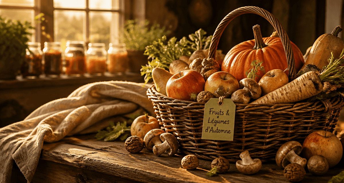 fruit et legume automne panier bois