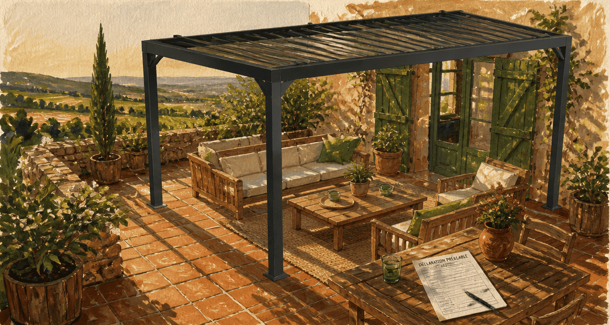 pergola démontable sans autorisation sur terrasse