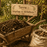 peut on jeter la terre dans la poubelle brouette jardin