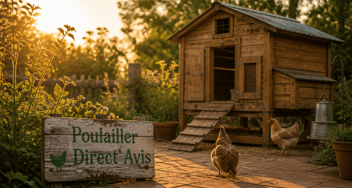 Poulailler Direct Avis, poulailler bois massif sur dalles au jardin