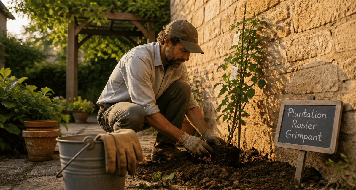 rosier grimpant quand planter image plantation
