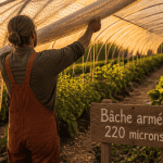 serre bache armée 220 microns posée tunnel