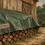 bache pvc épaisse sur bois extérieur