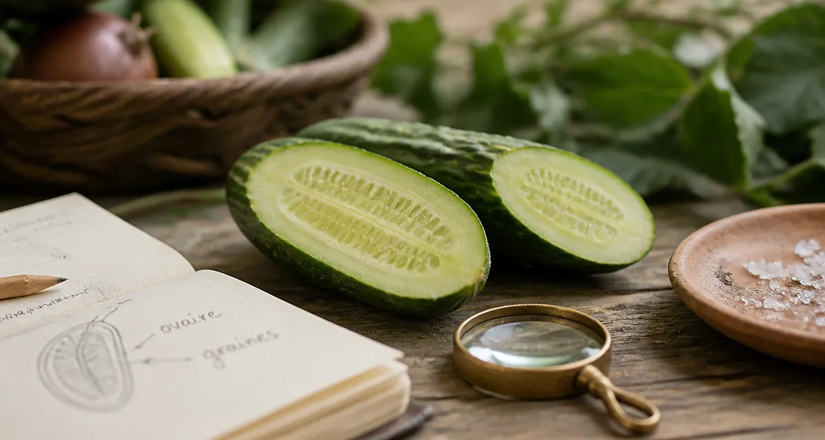 Concombre fruit ou légume : graines au centre, débat botanique