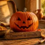 conserver citrouille halloween sur table