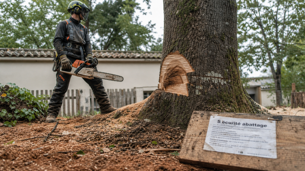 Coupe arbre : abattage sécurisé avec tronçonneuse