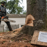Coupe arbre : abattage sécurisé avec tronçonneuse