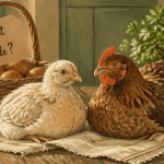 difference poulet poule sur table en bois