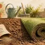 Gazon herbe : rouleau ou semis, sol prêt et arrosage pour jardin durable