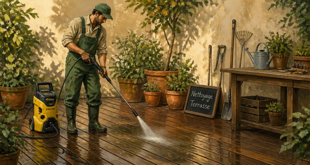 karcher pour nettoyer une terrasse bois homme