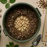 Pain composteur : pain à composter recouvert de broyat de bois