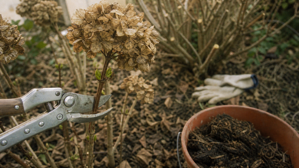 Quand couper hortensia : taille nette d’hortensia macrophylla, bourgeons sains