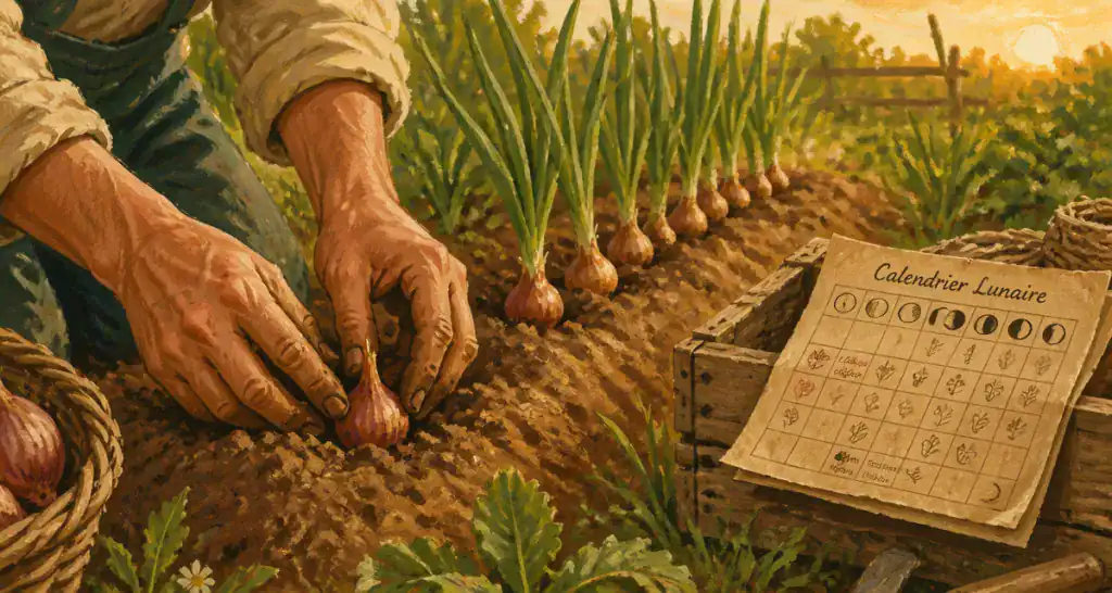 quand planter les échalotes avec la lune au potager