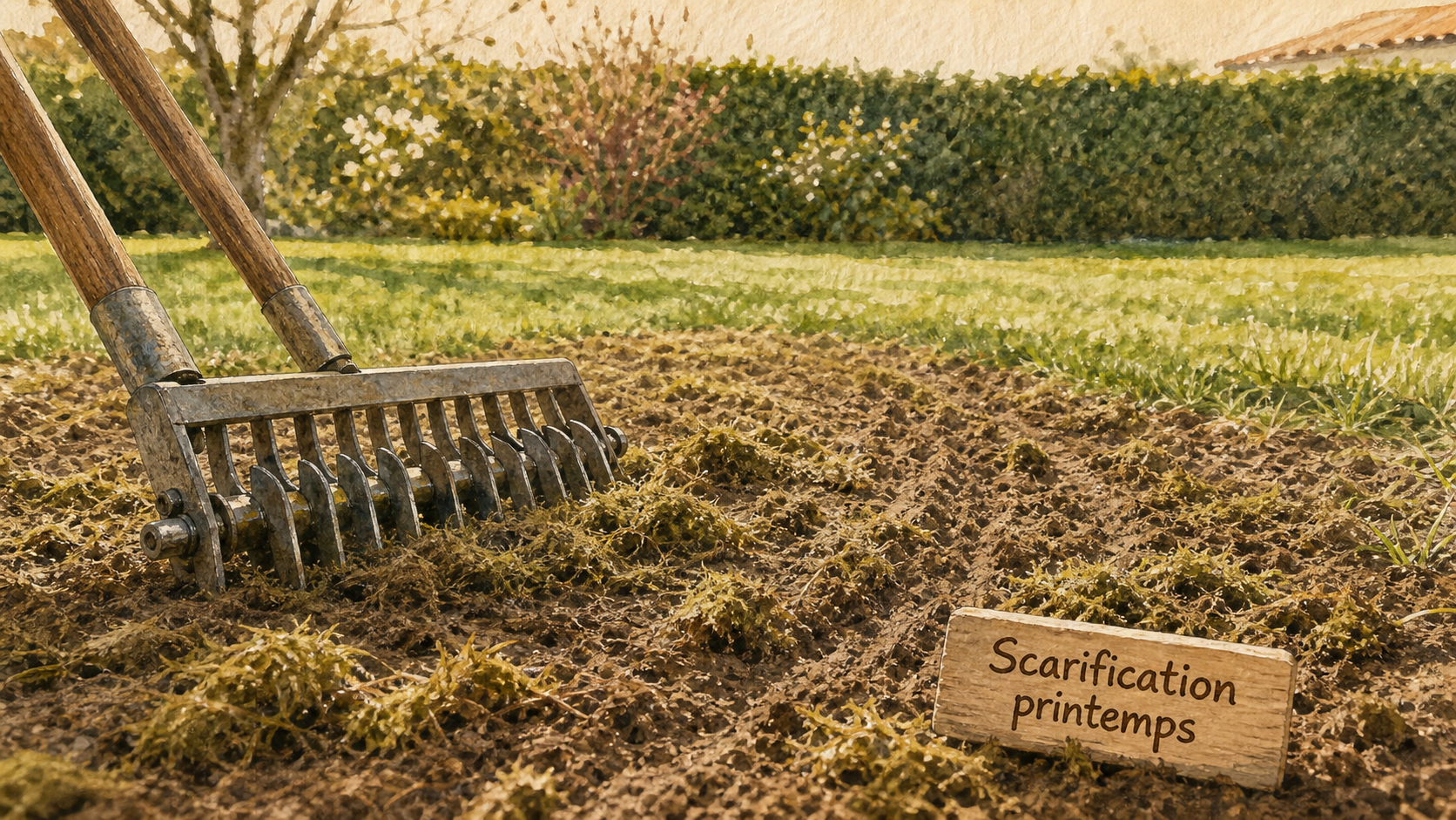Quand scarifier pelouse au printemps : sol et mousse après scarification