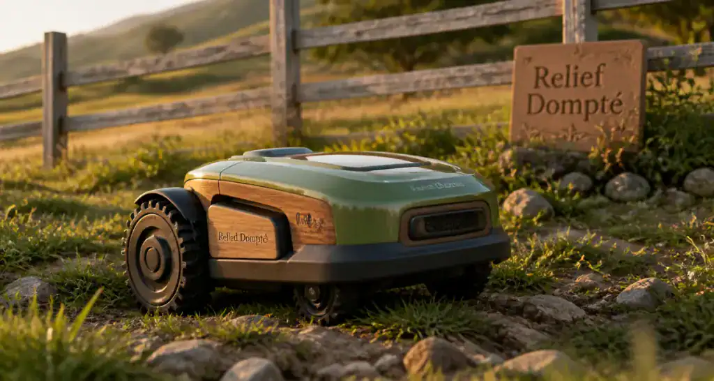robot tondeuse terrain accidenté sur pelouse irrégulière
