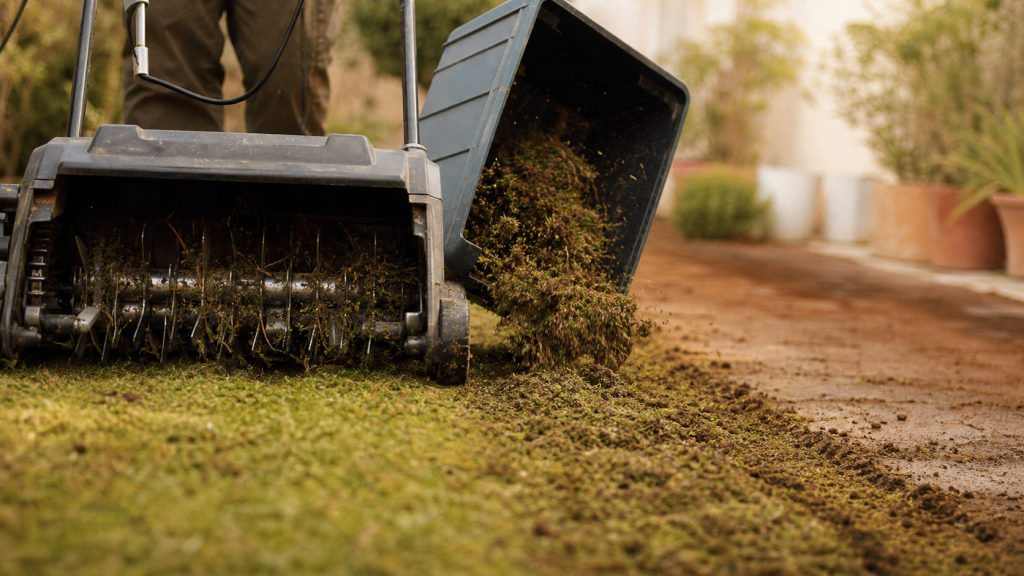 A quoi sert un scarificateur : il enlève mousse et feutre pour une pelouse dense