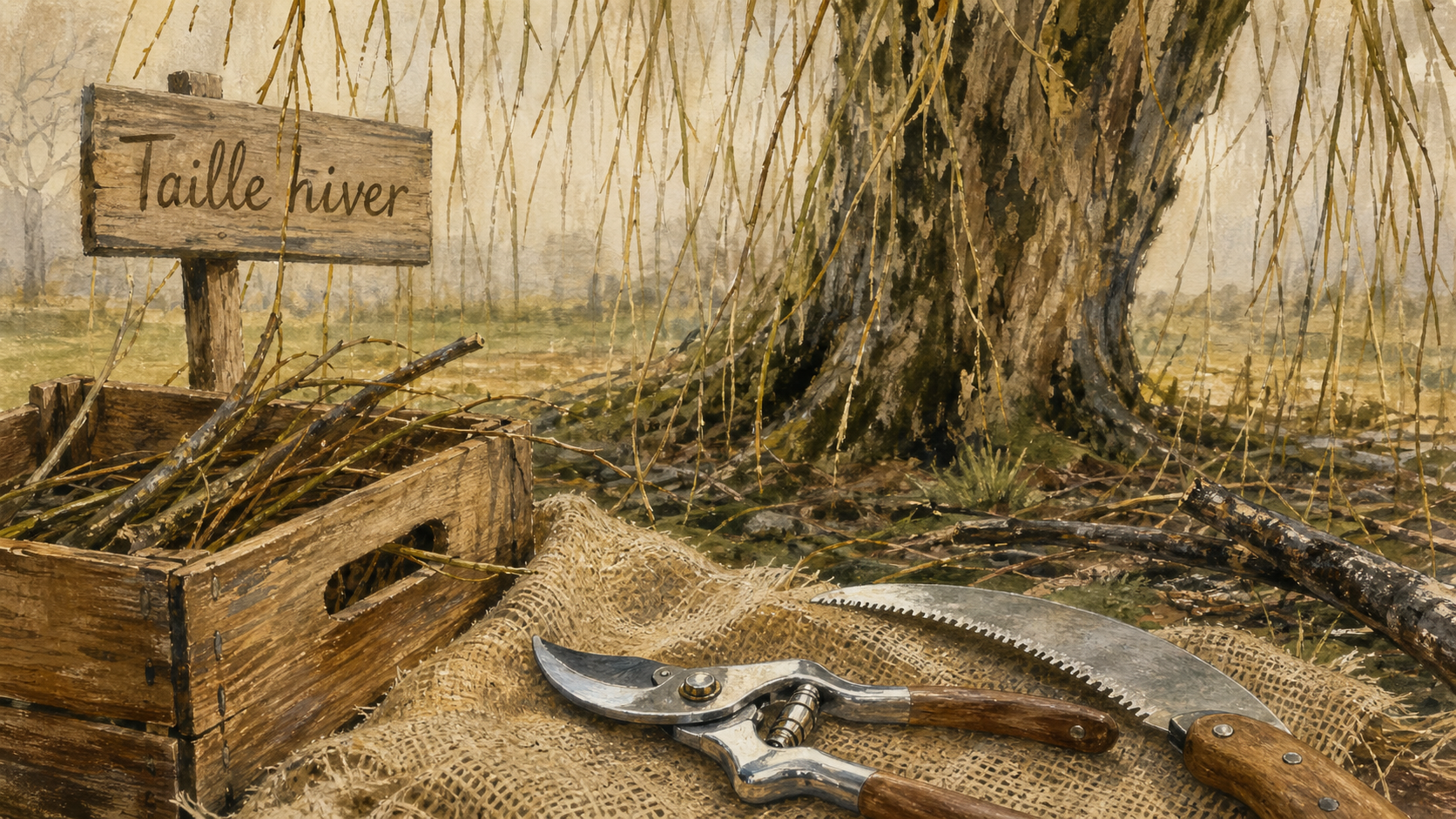 Quand et comment tailler un saule pleureur en hiver : sécateur et branches retombantes