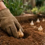 Quand planter des lys en pleine terre : bulbe de lys en terre, profondeur