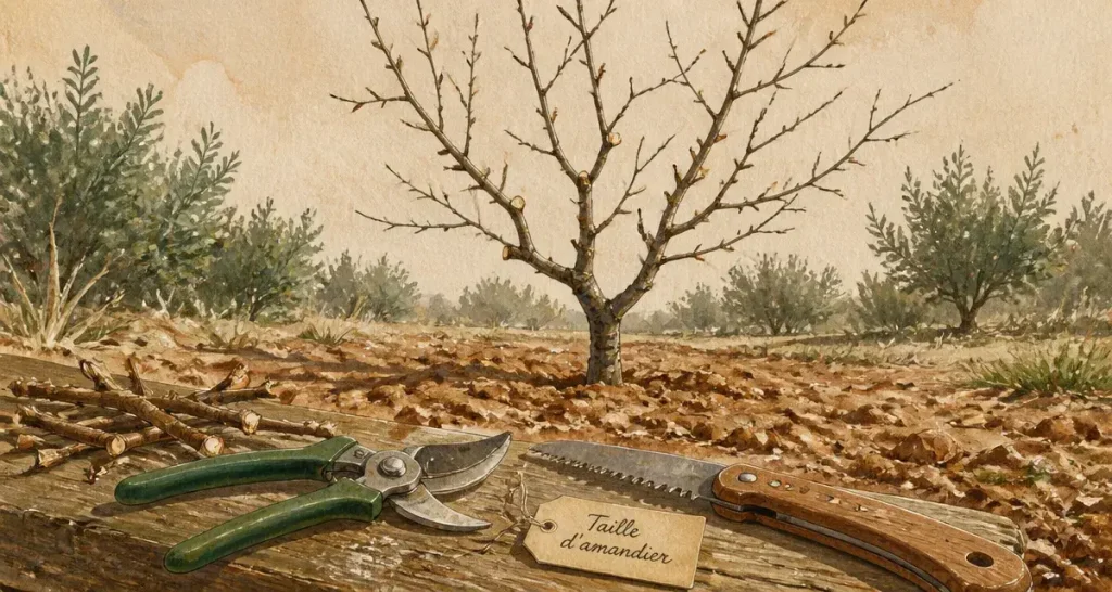 Quand tailler amandier en février : branches taillées