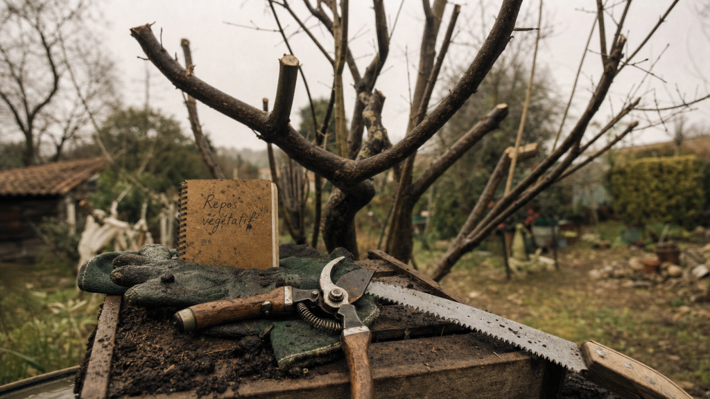 Quand tailler le grenadier, sécateur en hiver sur un grenadier