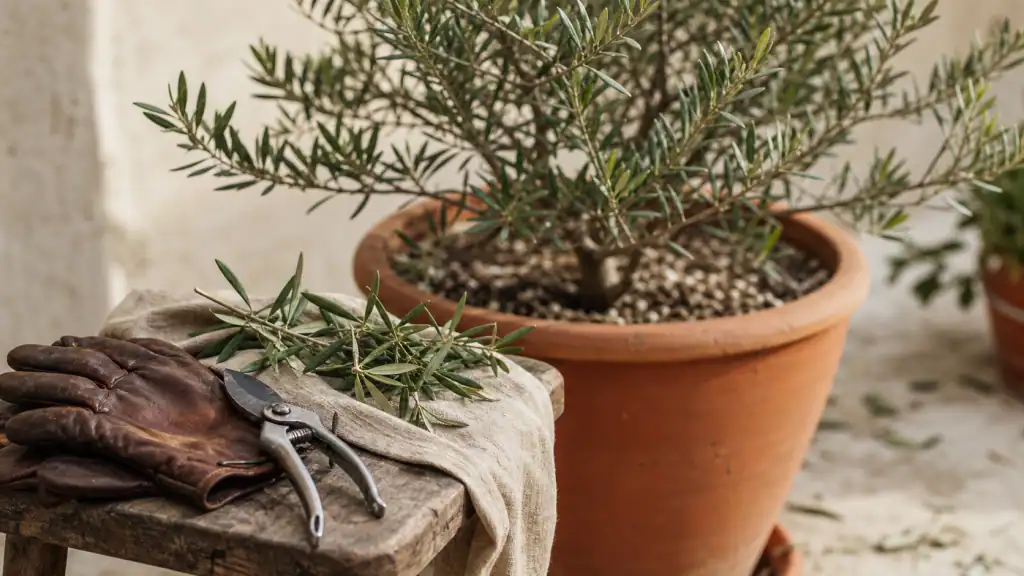 Quand tailler olivier en pot : taille douce d’hiver sur terrasse