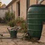 Taxe eau de pluie : cuve récupératrice sous gouttière