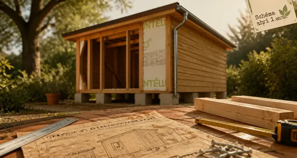 Construire un abri de jardin 1 pente : plans, cotes et étapes de montage