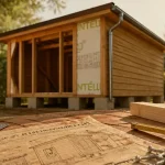 Appenti schema plan abri de jardin en bois 1 pente sur plots béton