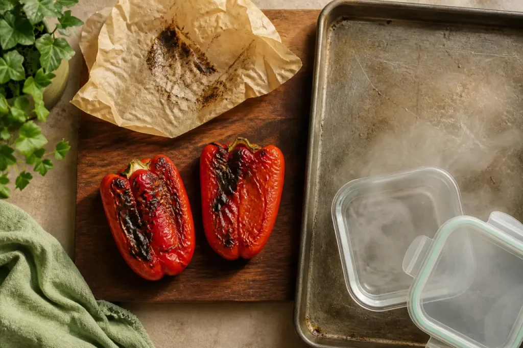 Peau collée, peau qui se détache : éplucher un poivron au four à 220°C