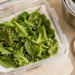 Conserver salade au frigo : papier absorbant et salade essorée au bac à légumes