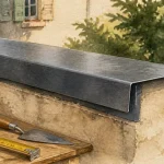 Couvertine mur métallique avec retours anti-infiltration sur muret de clôture