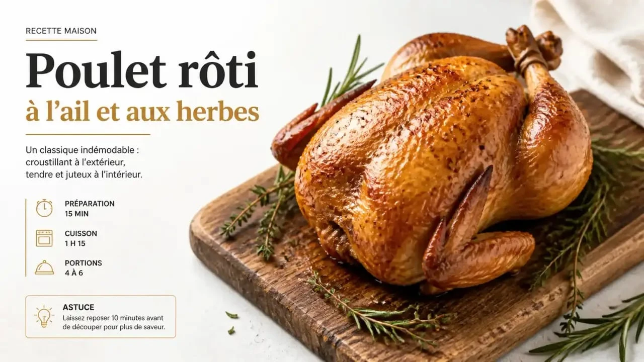 Poulet rôti basse température à la peau croustillante