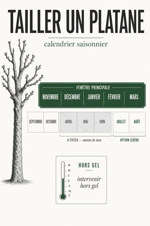 Quand tailler un platane : calendrier saisonnier des périodes favorables et à éviter