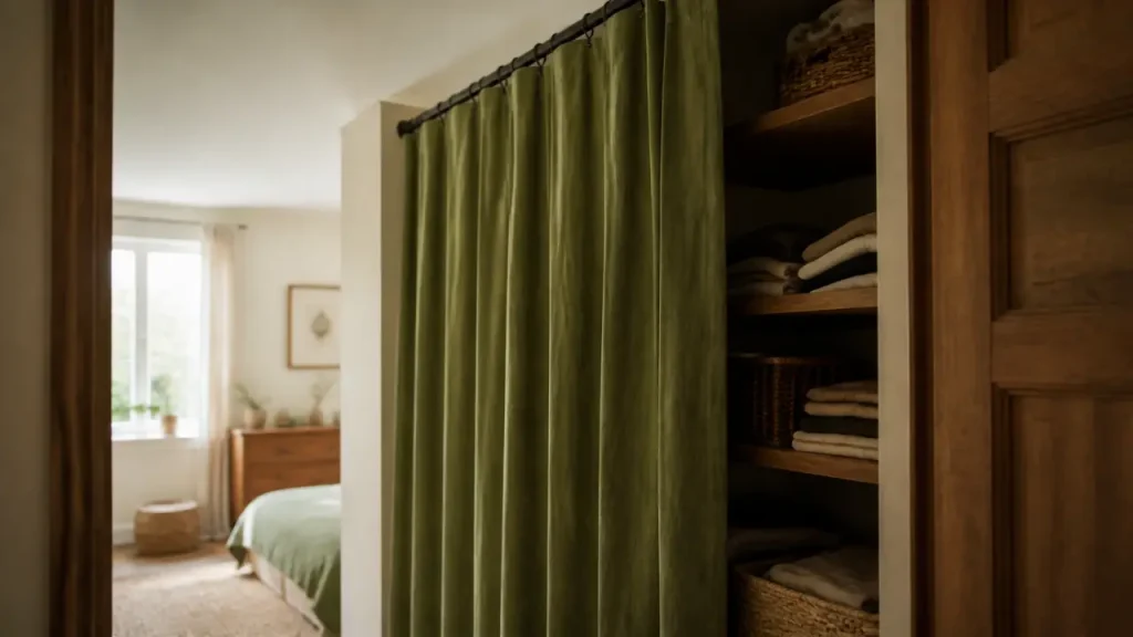 Fermer un placard sans porte : rideau, portes coulissantes ou paravent selon l’espace
