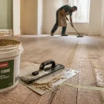 Ragréage sur plancher en bois : enduit et rebouchage avant pose