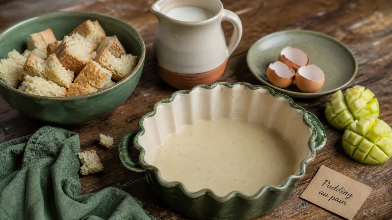 Recettes avec pain : pudding au pain rassis