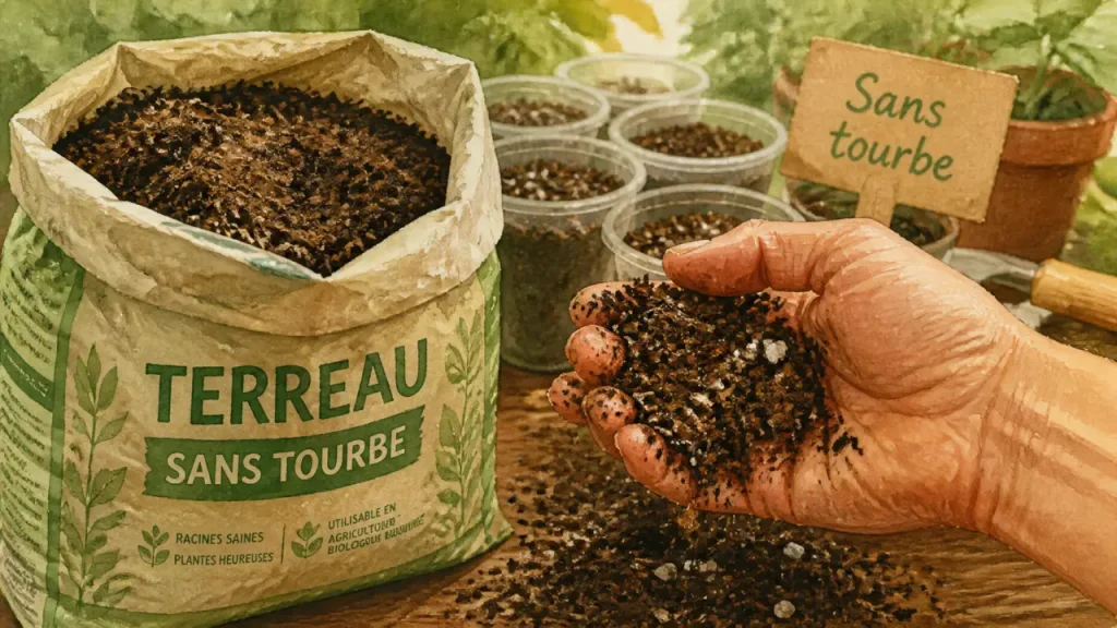 Terreau sans tourbe : les avantages concrets pour semis, rempotage et jardin durable