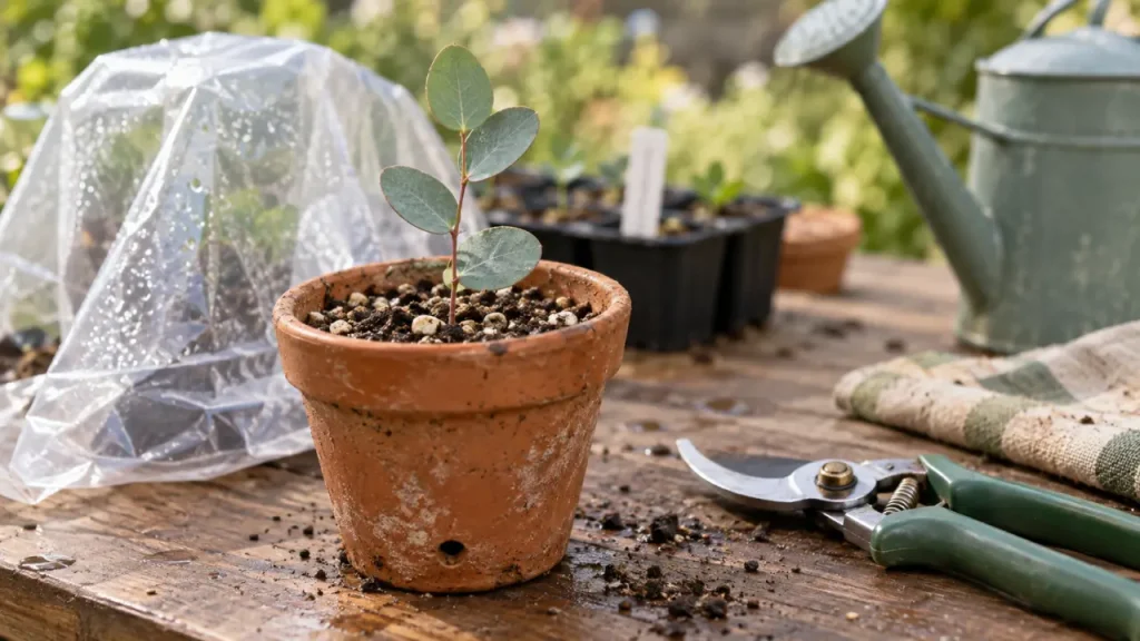Bouture d’eucalyptus : humidité oui, plastique détrempé non