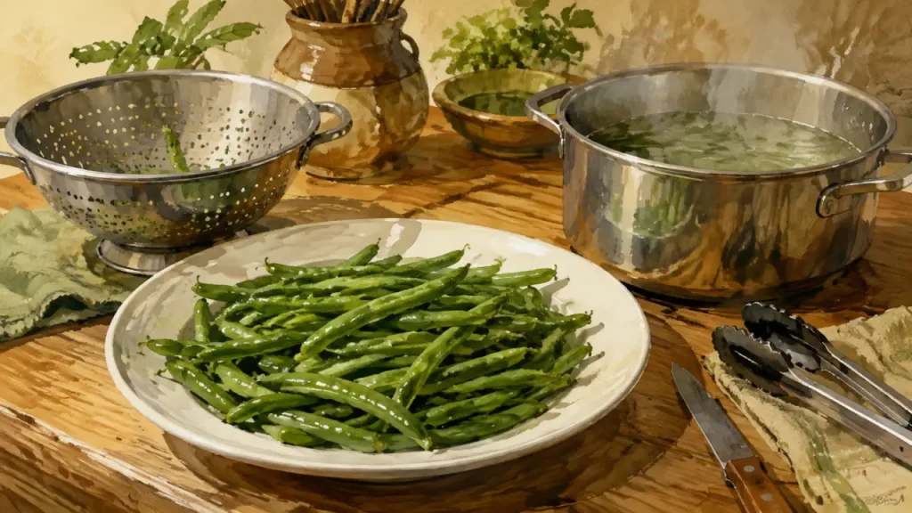 Haricots verts frais : 6 à 15 minutes pour une cuisson croquante ou tendre