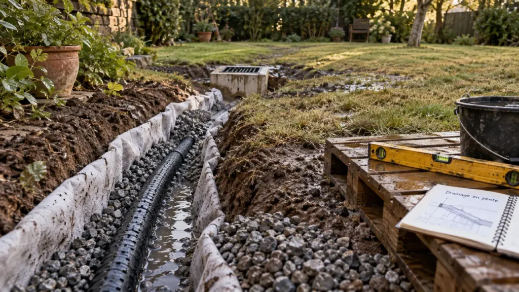 Un mauvais exutoire peut transformer votre jardin en mare